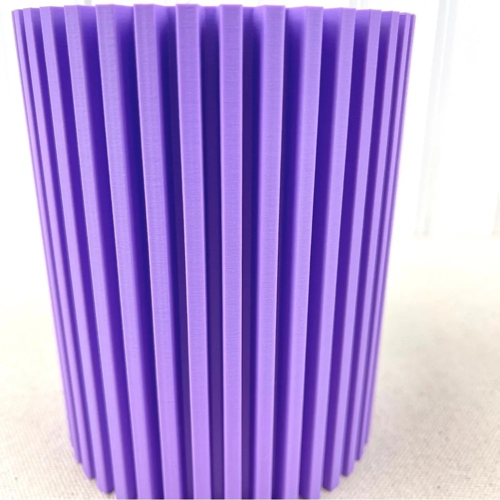 Striped Lidded Storage Container, Organizer for Desk, Vanity or Home